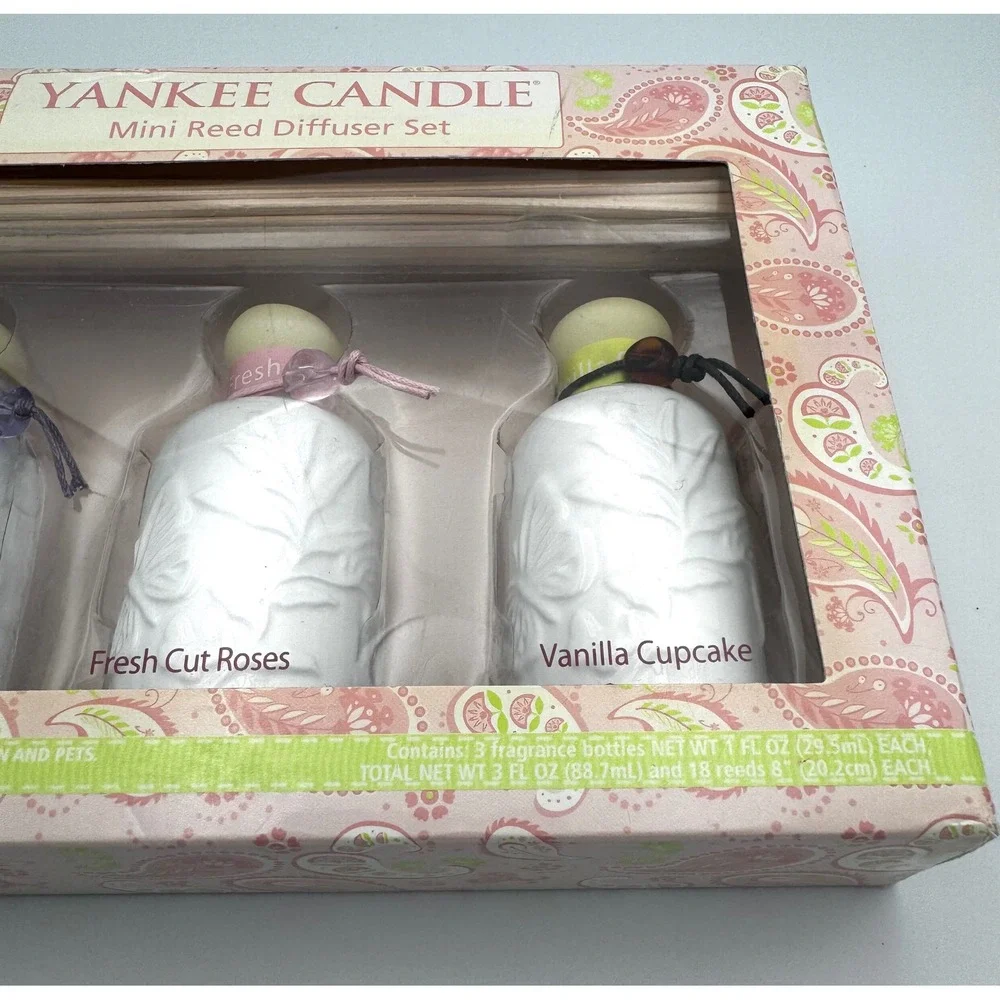 Vtg Yankee Candle Mini Reed Diffuser Set 3 Scents Rare New Discontinued Boxed